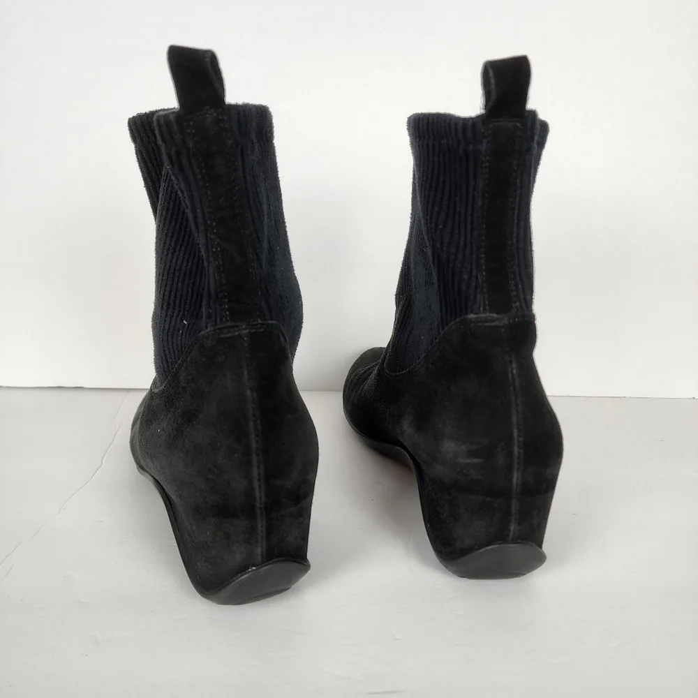 Aquatalia suede ankle wedge booties, size 8